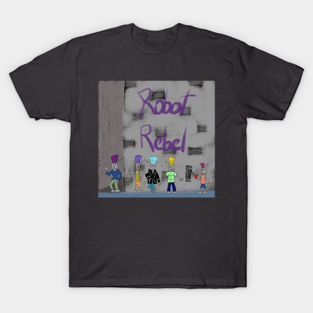 Robot Rebel Band Cover T-Shirt by Soundtrack Alley